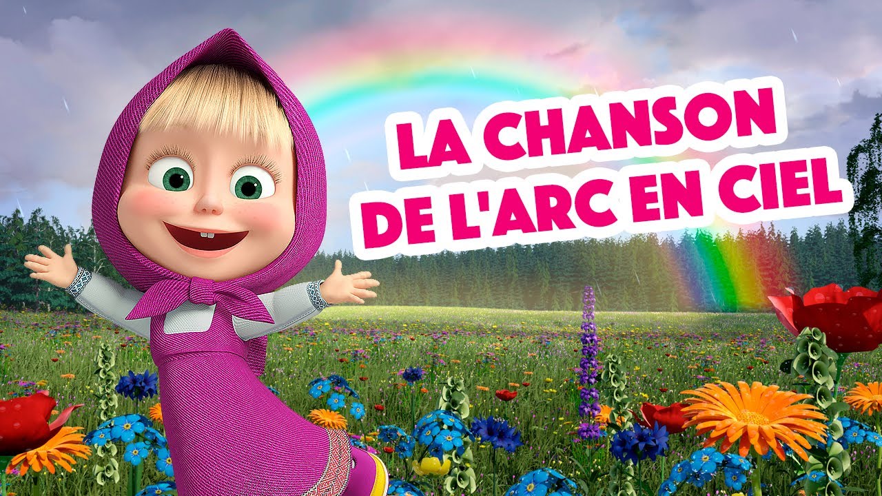 Masha et Michka 🌈 La chanson de l'arc en ciel ☔ Les Comptines 🎶