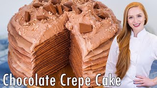 40-Layer Chocolate Truffle Crepe Cake - The ULTIMATE Chocolate Crepe Cake Recipe!!