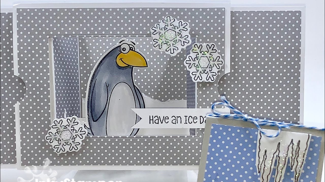 OOAK Penguin Theater Box Card