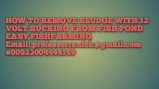 How to Remove Sludge With 12 Volt DC pump