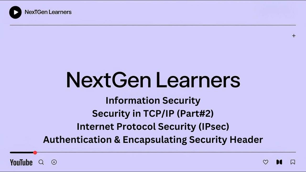 IS|Security in TCP/IP (P#2)| Internet Protocol Security (IPsec ...