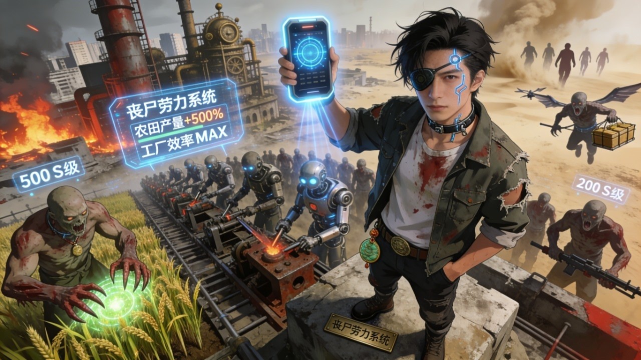 😎末世廢物被家族拋棄，竟覺醒喪屍勞力系統！驅使 S 級喪屍種田建廠，別人搏命搶糧他當老闆，強勢逆襲打臉，點燃文明重建希望！
