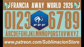 FRANCE AWAY 2026 WORLD CUP FONT FREE DOWNLOAD Football Jersey Font