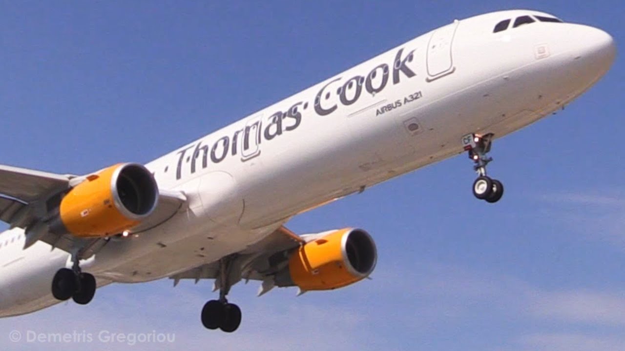 Thomas Cook A321 GO AROUND at Skiathos! Aborted Low Landing w/ Tailwind +  Head-on Landing