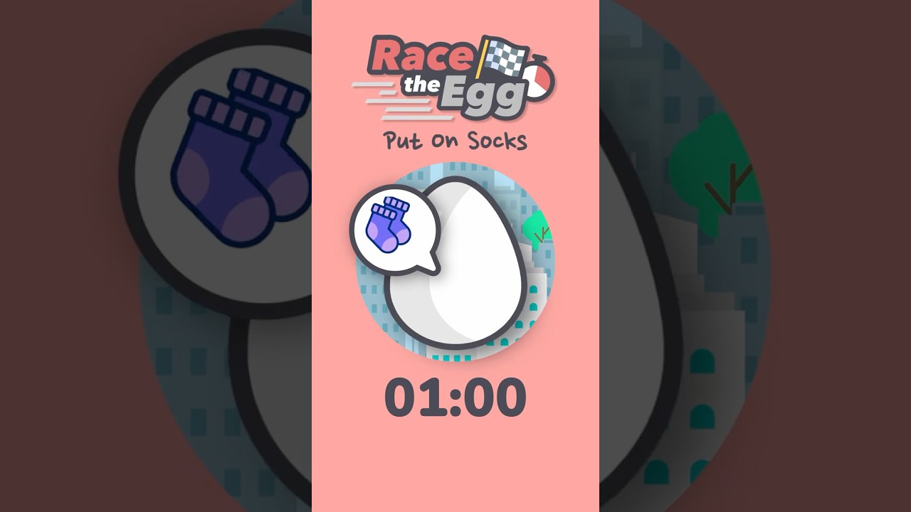 Race the Egg - Put On Socks 🏁 #shorts