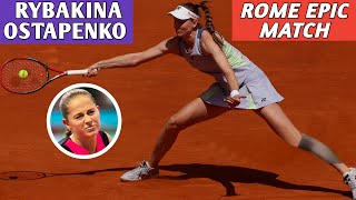 Elena Rybakina Imperious Play vs Jelena Ostapenko On Clay Highlights - Rome Epic Tennis Match Ever