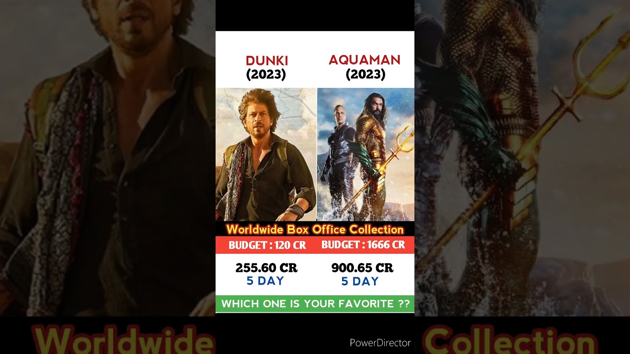 Dunki Vs Aquaman 2 Movie 5 Day Comparison BoxOfficeCollection 