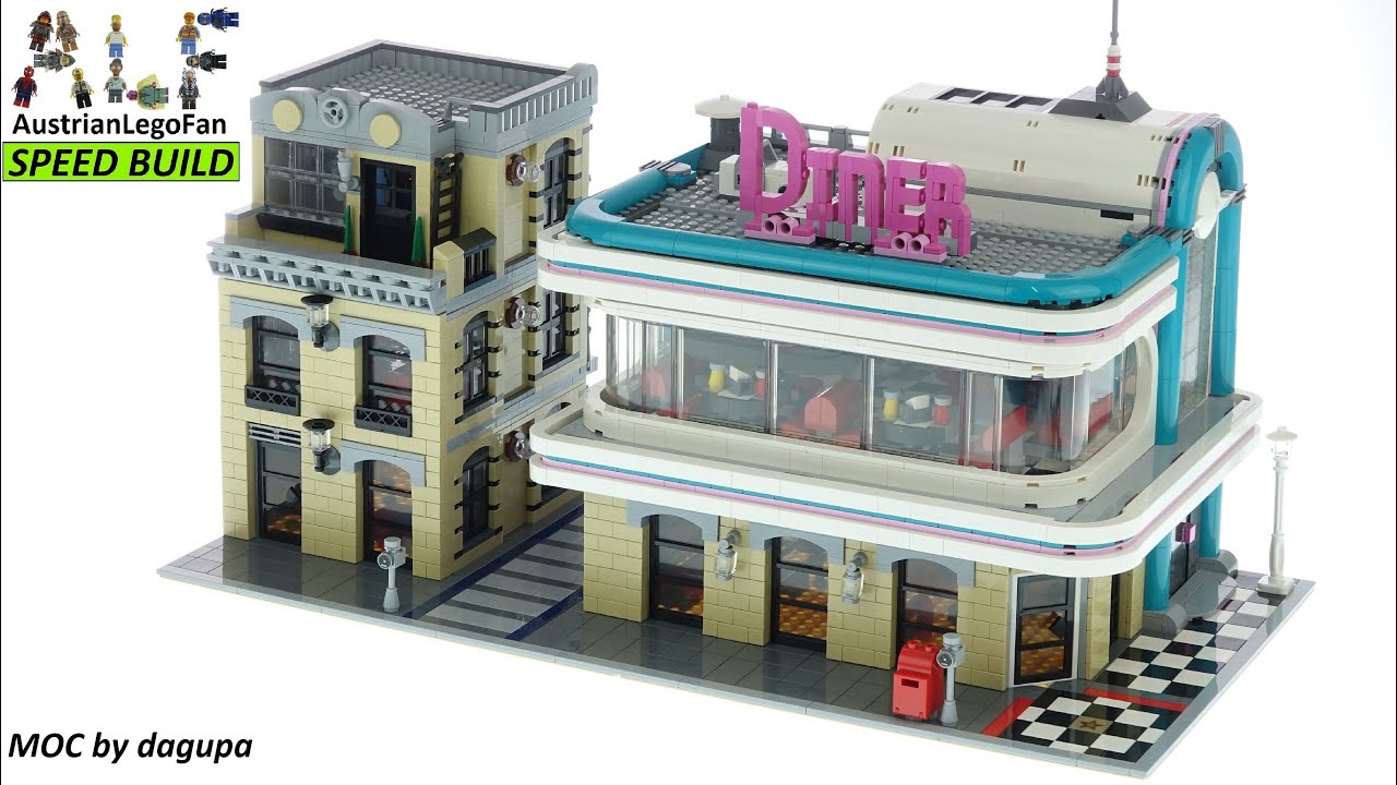 LEGO Creator 10260 Downtown Diner MOC by dagupa - Lego Speed Build Review - YouTube