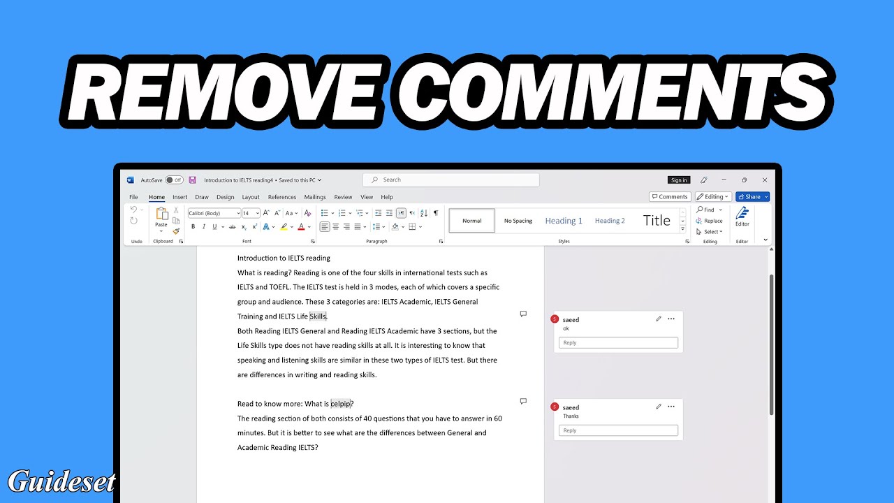 How to Remove Comments in Microsoft Word | Step by Step - YouTube