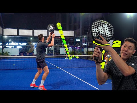 Advanced Bandeja technique using a grip change for more spin.