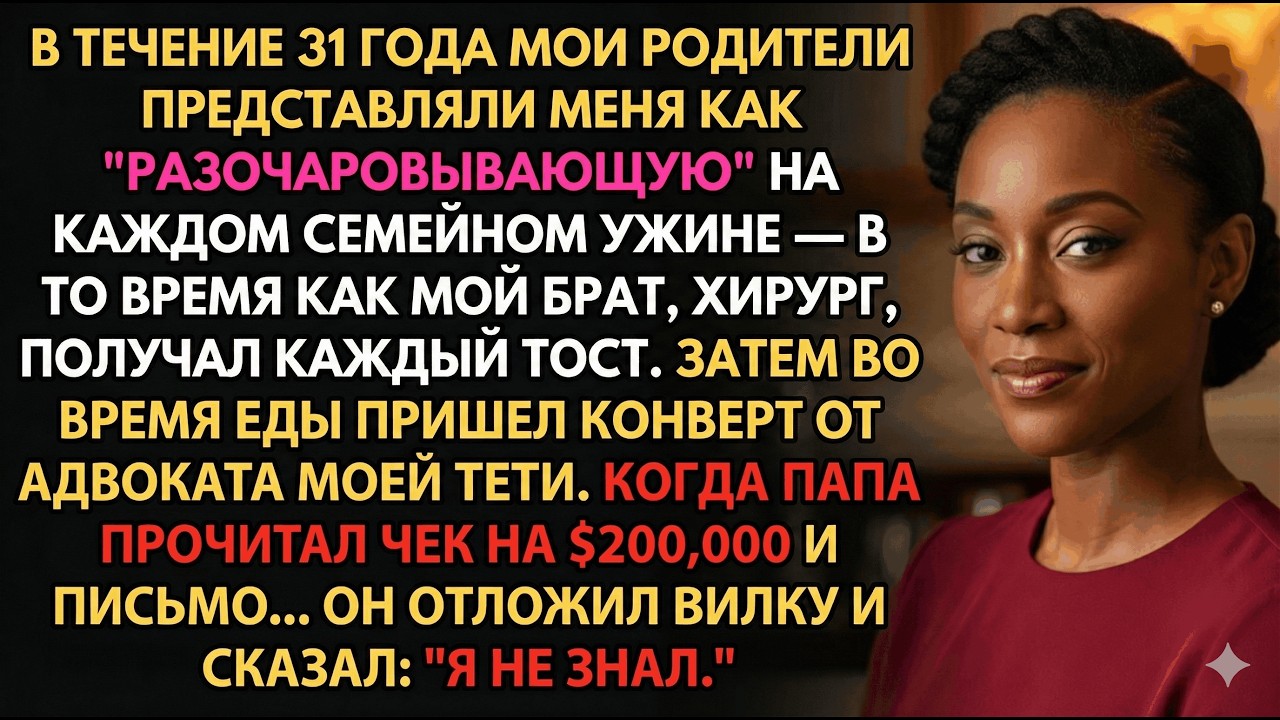 Мои родители называли меня «разочарованием»—пока не пришло письмо за ужином