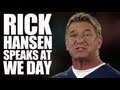 Rick Hansen Speaks On Stage at We Day