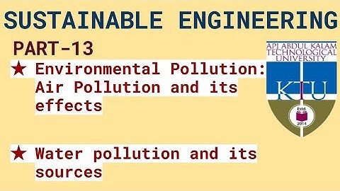 MODULE 2_1: Environmental Pollution: Air Pollution and its effects, Water pollution and its sources