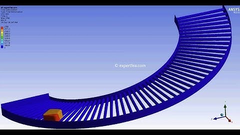 1st in the World!!! ANSYS WB Explicit Dynamics FEA - Rubber part falling on conveyor due to gravity