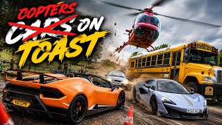 Helicopter Makes An Entrance To Car Show! Cars On Toast Supercars, Classic Cars And Copters