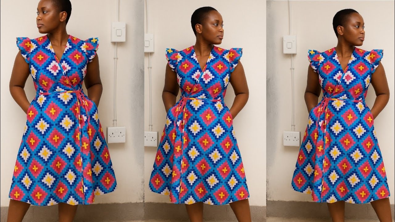 Funda ukusika nokuthunga iphinifa, how to cut and sew iphinifa / pinafore /wrap dress