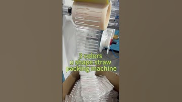 New U shape straw packing machine with 3 colors. #machine#straws#packingmachine #manufacturing