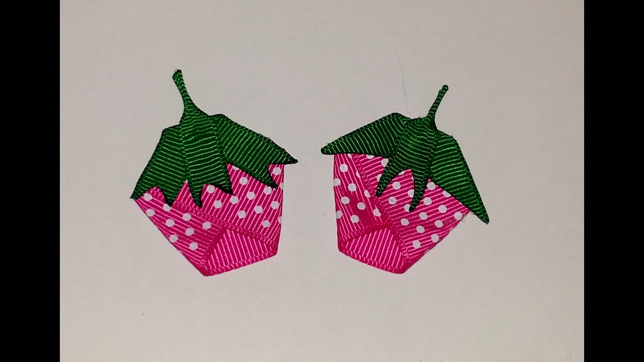 STRAWBERRY Fruit Ribbon Sculpture Summer Hair Clip Bow DIY Free Tutorial by Lacey YouTube