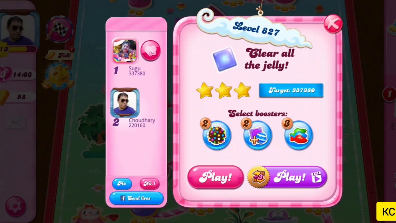 CANDY CRUSH SAGA LEVEL 827 kC FUN