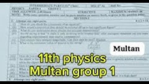 Multan Board 11 class Physics group1 2024