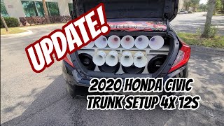 UPDATE - 2020 Honda Civic LOUD MIDS AND HIGHS! Midbass + Drivers! 20000+ watts STUNTWALL in a TRUNK?