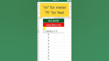 Excel Tutorial: Convert Meters to Feet in Seconds📊| Easy Conversion Hack #MeasurementConversions