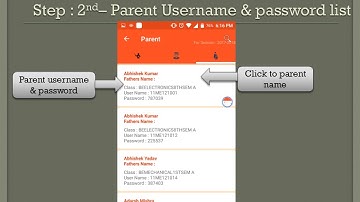 Parent  login detail in school app