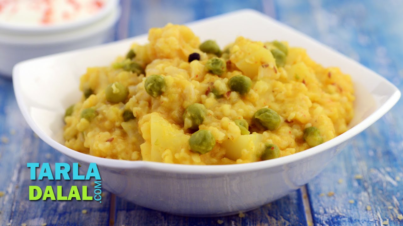 Fada Ni Khichdi, Daliya Khichdi, Broken Wheat Khichdi with Vegetables by Tarla Dalal