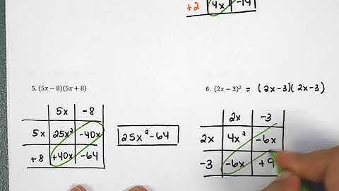 Algebra 1 Chapter 8 Final Exam Review