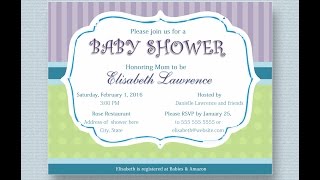Baby Shower Invitation for Microsoft Word
