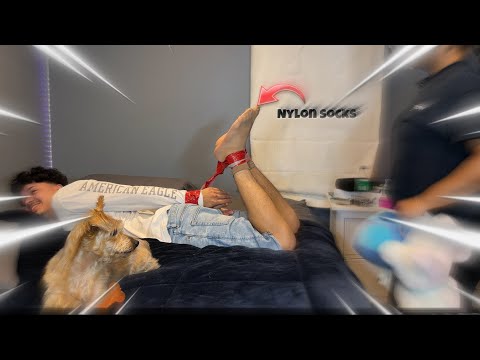 EXTREME TICKLE CHALLENGE WITH NYLON SOCKS & HOGTIE DUCK TAPE