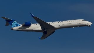United Express Skywest Mitsubishi Crj-700Er Evo Blue Livery Takeoff From Idaho Falls N789Sk