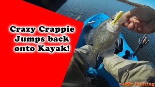 Released Crappie Jumps back onto Kayak CRAZY by raWr fishing
