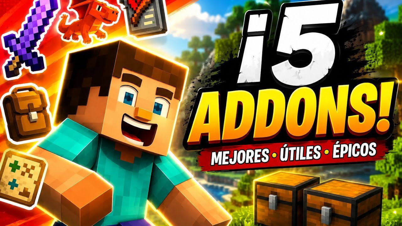 5 Addons que mejoran tu survival Minecraft bedrock - YouTube