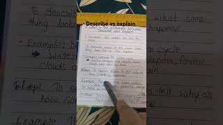Difference between explain and describe. # describe the water cycle # explain the water cycle
