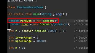 Random Number Guessing Game | Java Code