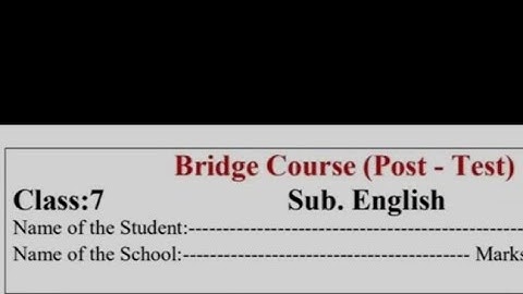 7th English Bridge course post- test