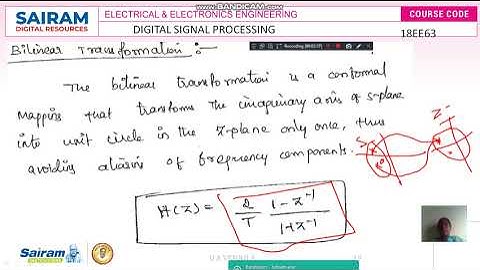 Lecture Video 3_18EE63 -Module-3_Bilinear Transformation Technique_D A Vennila