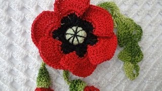 Мак с бутонами  Poppy with buds Crochet