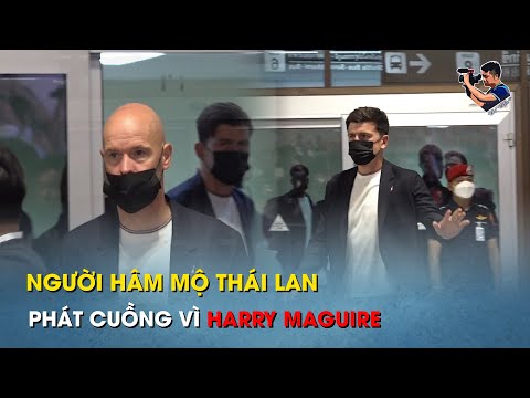 Erik Ten Hag, Harry Maguire with Manchester United make fans Thailand crazy in Don Mueang airport