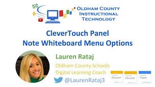 CleverTouch Panel: Note Whiteboard Menu Options