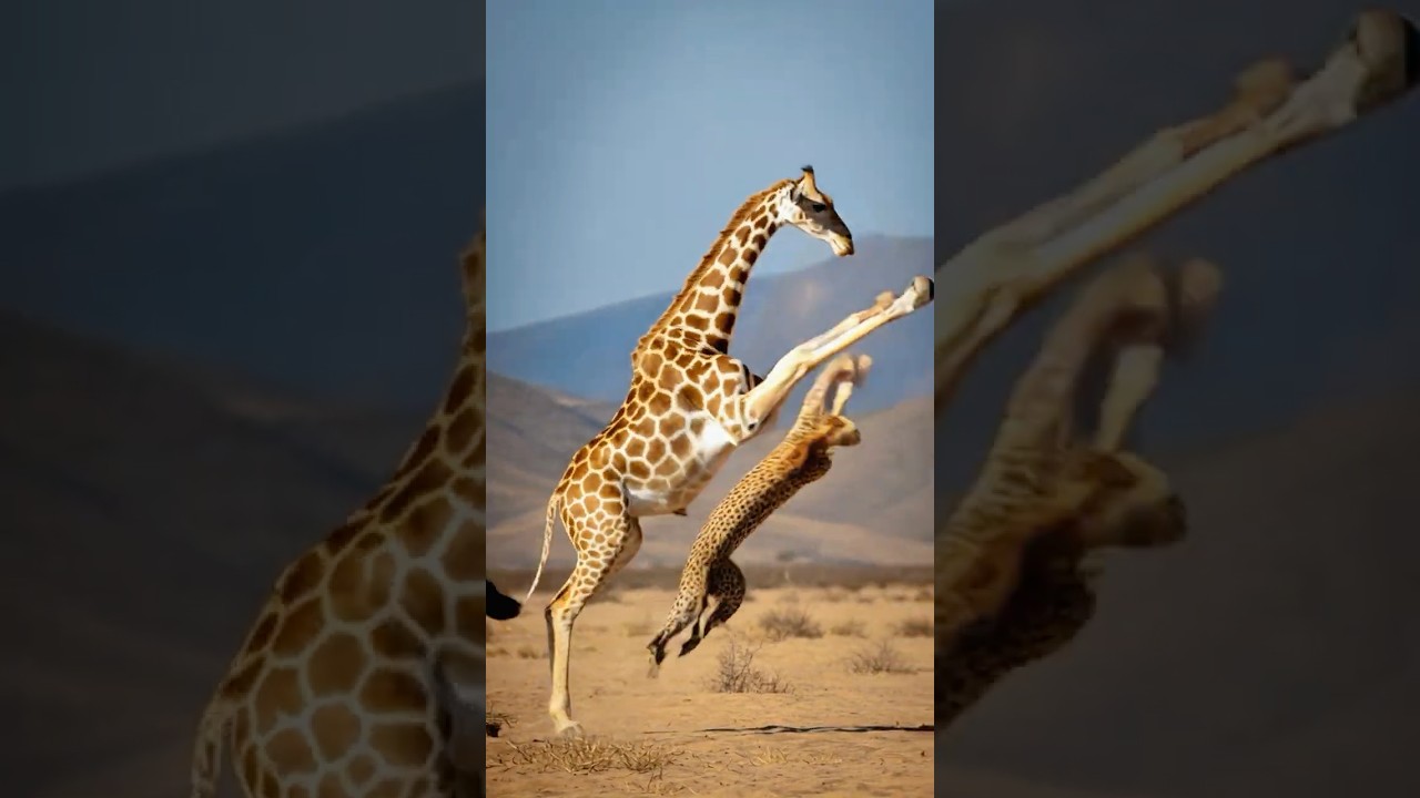 Giraffe Successfully Repelled an Attack by a Strong Cheetah! Bad Day for Kitty  