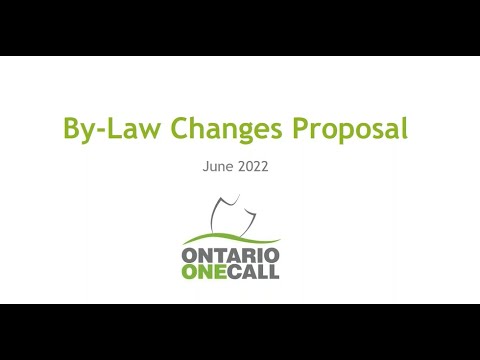 Ontario One Call - By Law Review Webinar - June 10