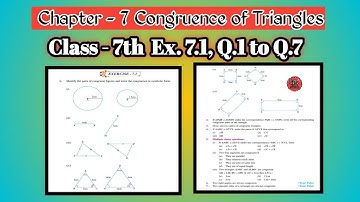 Q.1 to Q.7 | Class 7th | Exercise 7.1 | Math | Chapter 7 | Congruence of Triangles |  PSEB |