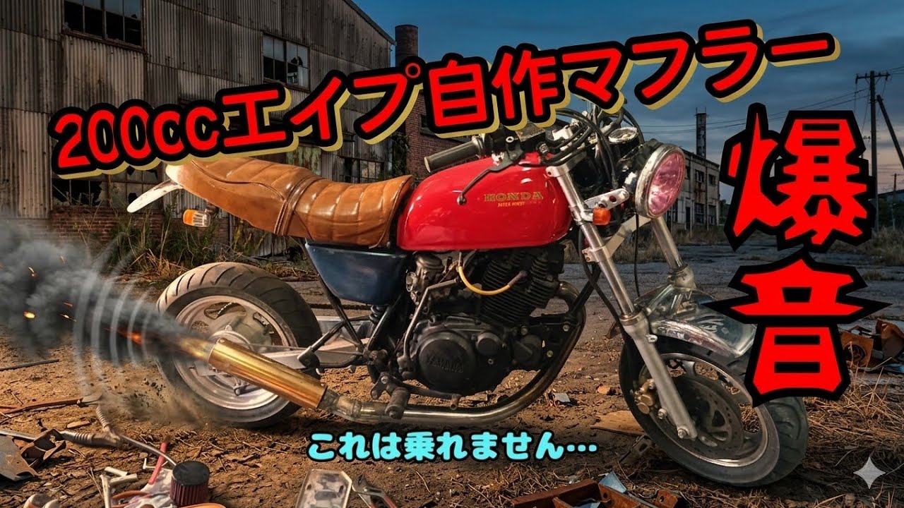大失敗】エイプ50にTW200エンジンを載せて静かな自作マフラーを作った 
