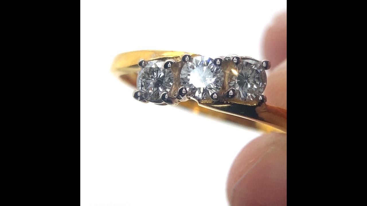 Diamonds .46ct Solid 14K Yellow Gold Ring