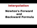67. Interpolation | Newton's Forward and Backward Interpolation Formula
