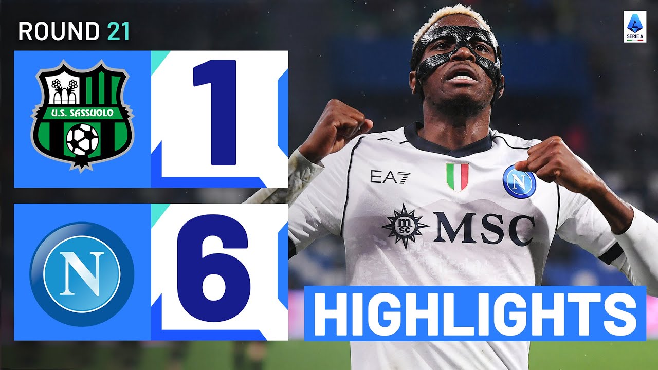 Victor Osimhen Scored an Hat-Trick in the  SASSUOLO-NAPOLI 1-6 | HIGHLIGHTS |  Serie A 2023/24