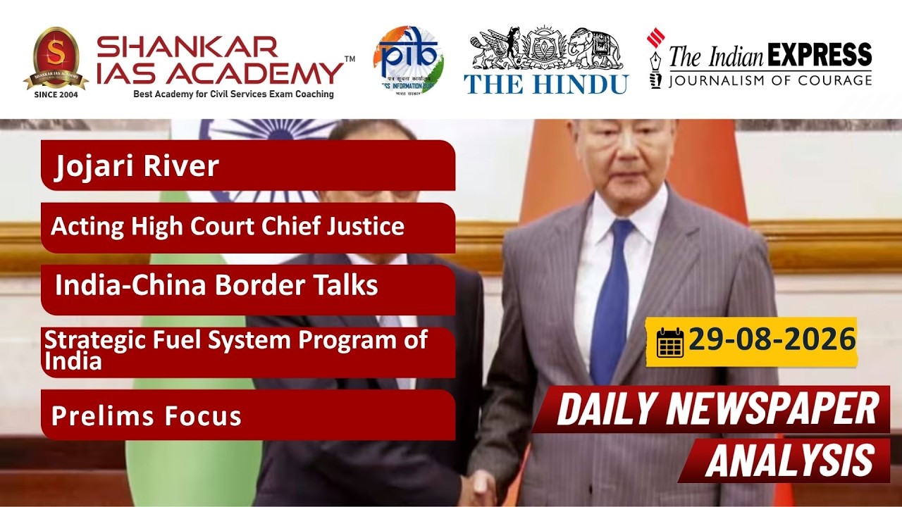 Thumbnail for Daily Current Affairs Analysis | 29th August, 2026 | Shankar IAS Academy | UPSC | Mains 2026