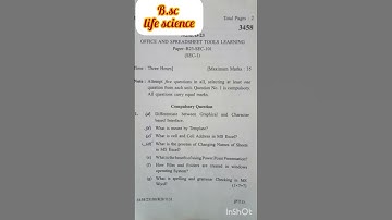 Office and spreadsheet tools learning Question paper kurukshetra University #kuk